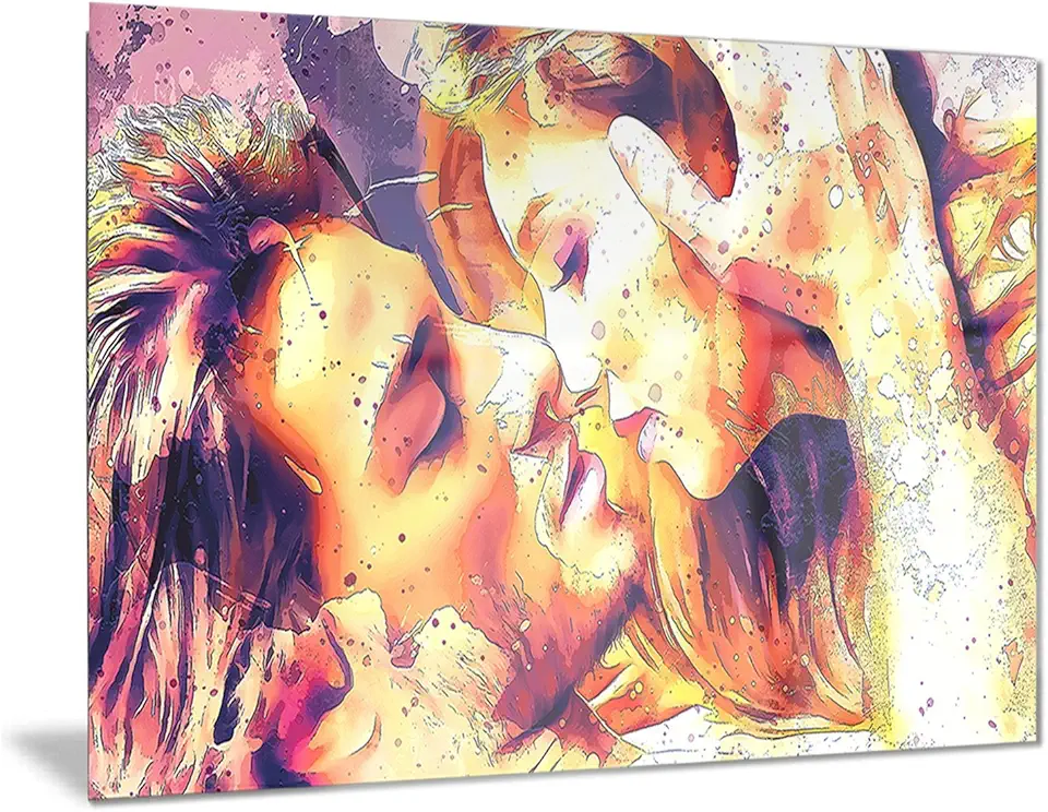 Designart Hold me Now, Hold me Forever Sensual Metal Wall Art - MT2918 - 28x12