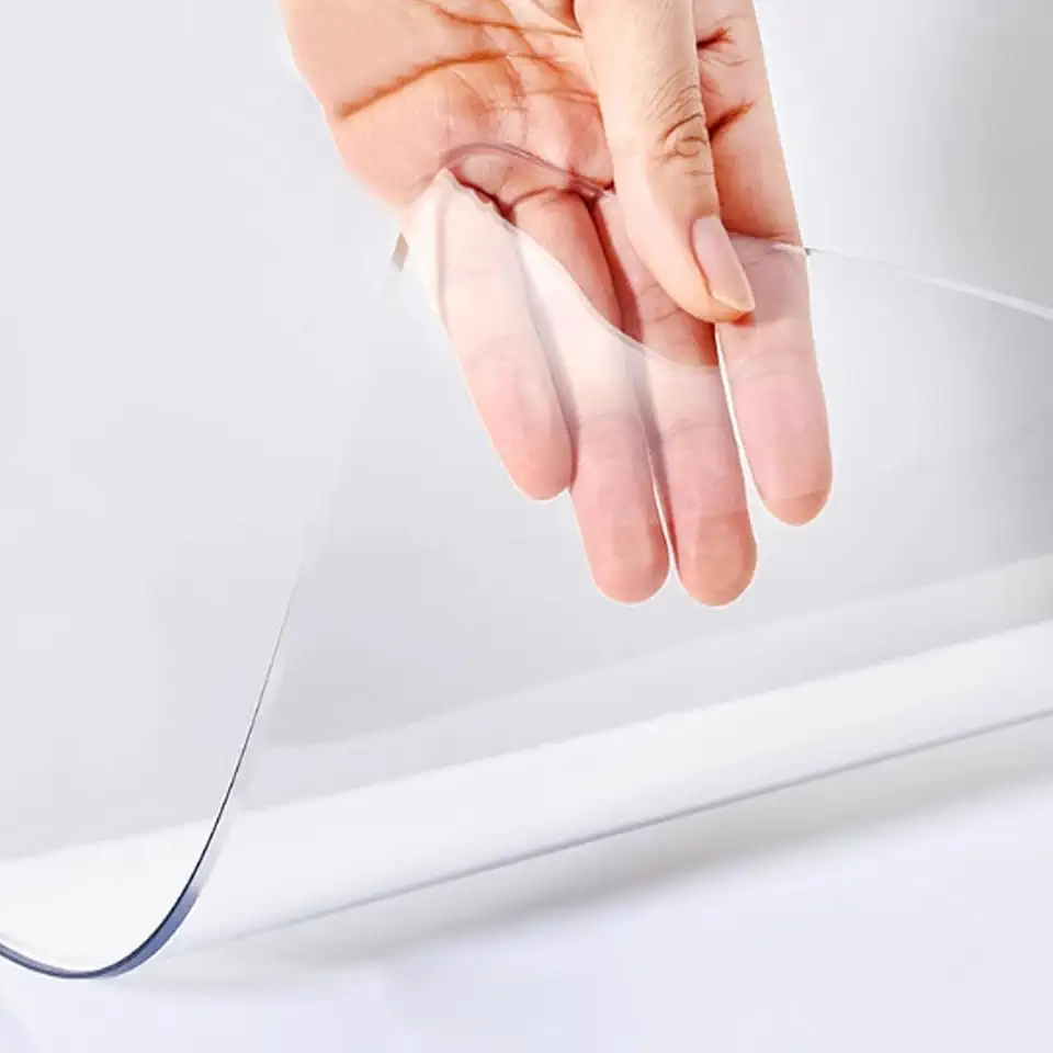 Clear Plastic Table Cover Protector 31.5x43.3in, Waterproof Vinyl Desk Mat, Transparent Table Pad for Writing Desk, Dining Table, Nightstand, Computer Desk