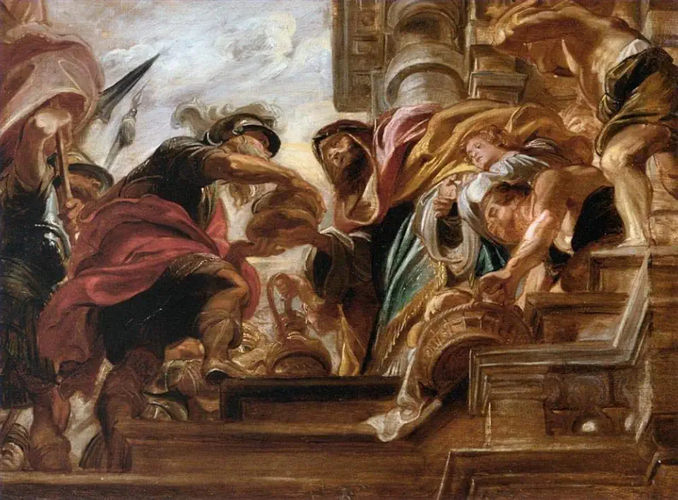 Toperfect 6 Paintings the meeting of abraham and melchisedek 1621 Peter Paul Rubens Oil Art on Canvas - Famous Artworks -Size04, $50-$2000 Hand Painted by Art Academies' Teachers