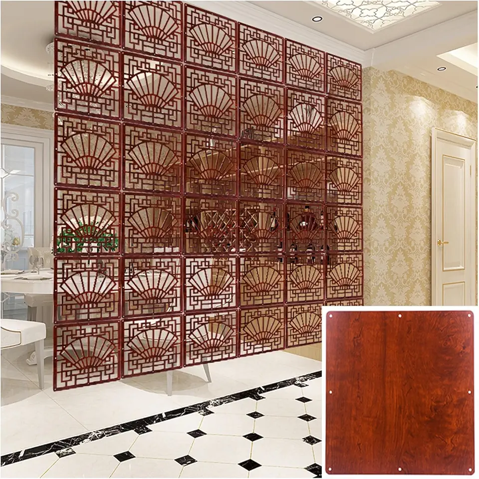 Curtain Partitions DIY Art Decor,10/15/20 Pieces Hanging Room Dividers,for Bedroom Living Room Decor(White/Red,29x29cm)(Red,39x39cm-50pieces)