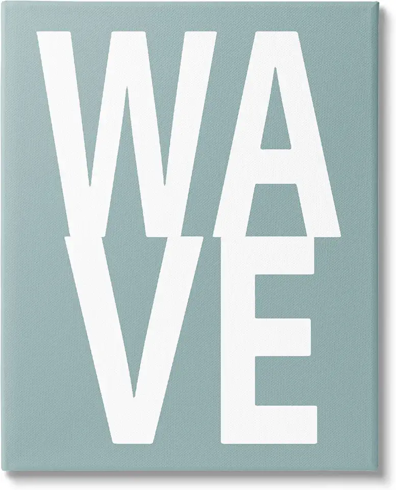 Stupell Industries Wave Turquoise Summer Typography Canvas Wall Art, Design by Jamie MacDowell