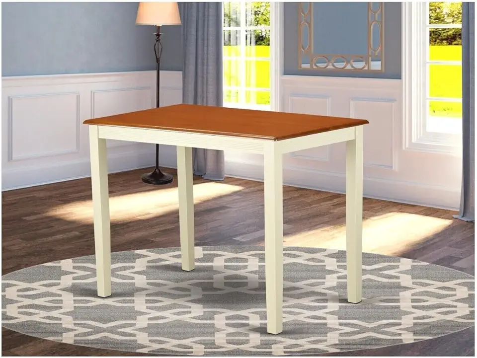 Maykoosh Counter Height Table, 48 Inch Rectangular Dining Table, Buttermilk & Cherry Finish