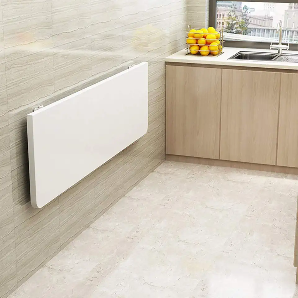 QIMO Folding Wall-Mounted Drop-Leaf Table,Heavy Duty Wall Mount Table Kitchen,Dining Table Desk Computer Desk Trestle Desk