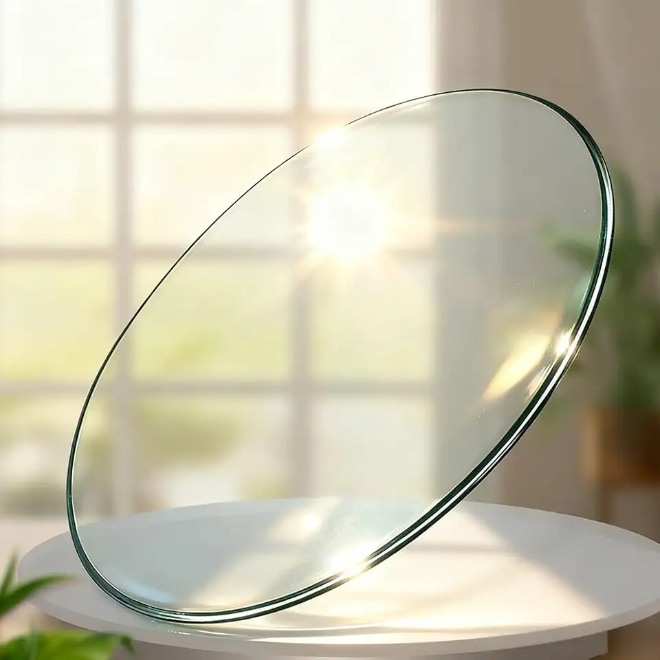 Clear Round Glass Table Top Panels, Multipurpose Tempered Glass Tabletop Protector, Transparent Table Surface for Dining, Coffee, Side Tables(80CM(31.5IN))