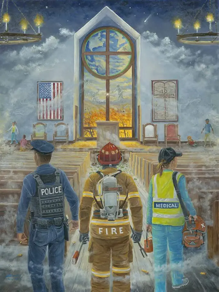 Responder by Jack E. Dawson | Seek and Find Series | Framed Canvas Print (40