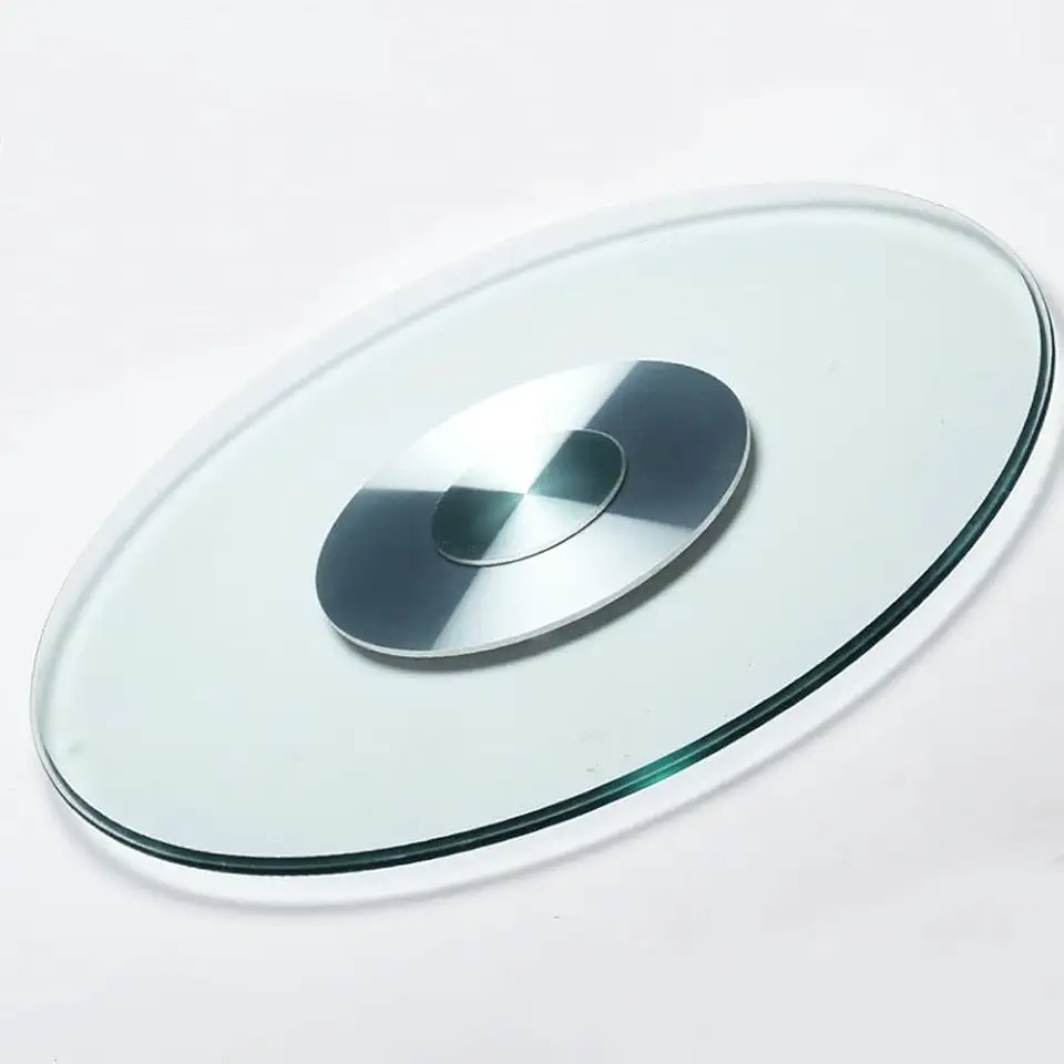 SYYXHC 40inch Large Turntable for Round Dining Table, Tempered Glass Swiveling Serving Tray, Clear Serving Plate with Silent Rotating(70cm/27.5in)