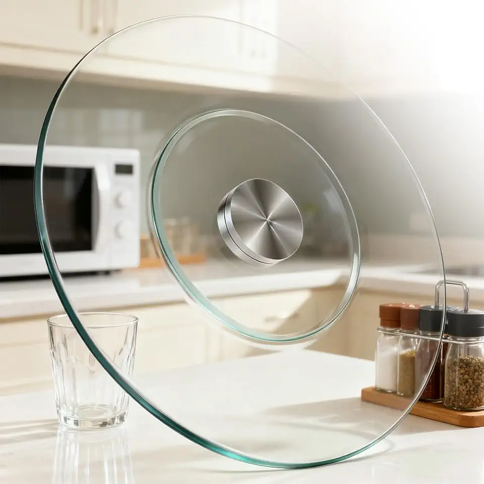 Glass Rotating Tray Tempered Glass Lazy Susan Turntable 24 28 30 36 40in Clear Rotating Serving Tray for Dining Table Spinning Rotating Food Server(70 cm(28in))