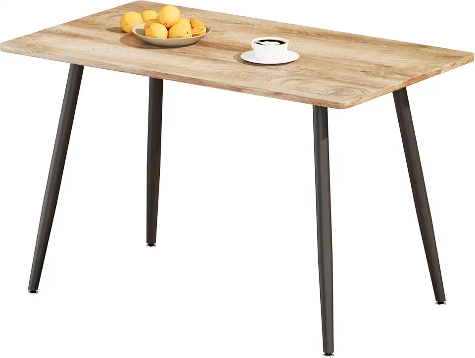 Modern Dining Table with Leaf Storage, Adjustable Collapsible Console Desk for Kitchen Living Room, Wood Round Oval Rectangle Counter with Chairs Bench,Wood-MDF-2