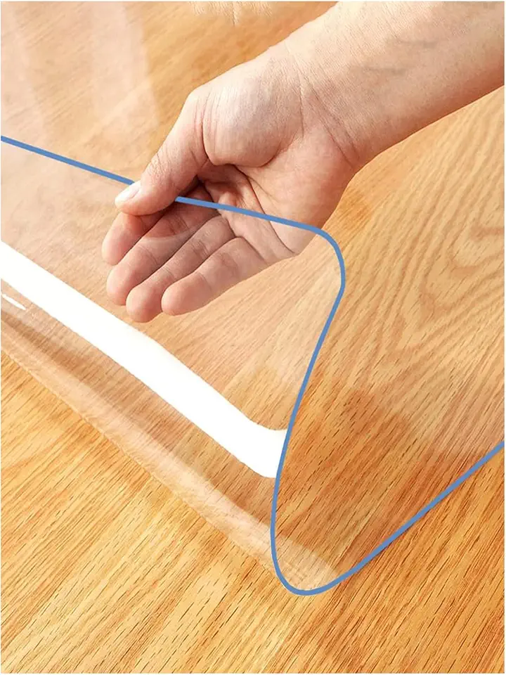 1.5mm Thick PVC Clear Table Cover Protector Waterproof Desk Pad Heat Resistant Dustproof Desk Mat 38x80Inch for Kitchen Dining Room Tablecloth Crystal Soft Plastic Glass Protective Mat