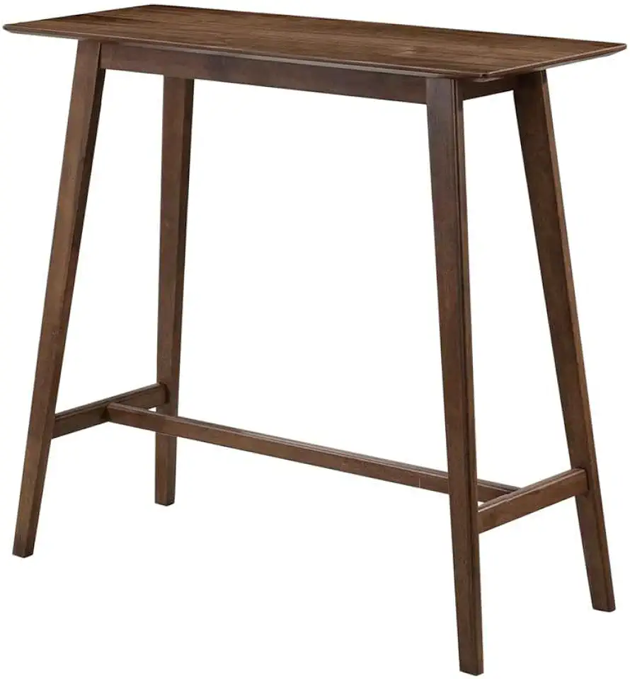 Walnut Rectangular Bar Table for Home Bar Setup Kitchen Counter Height Dining with Rich Wood Grain and Versatile Use in Living Spaces