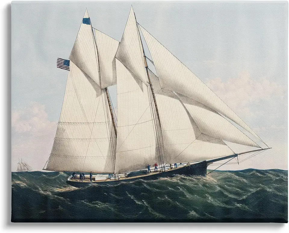 Stupell Industries Vintage Nautical Yacht Canvas Wall Art Design by Vision Studio