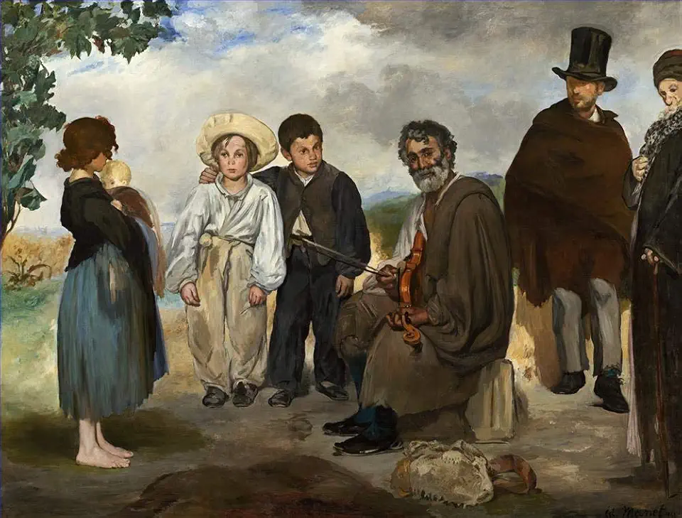 Toperfect 6 Paintings The old musician Eduard Manet Oil Art on Canvas - Famous Artworks -Size04, $50-$2000 Hand Painted by Art Academies' Teachers