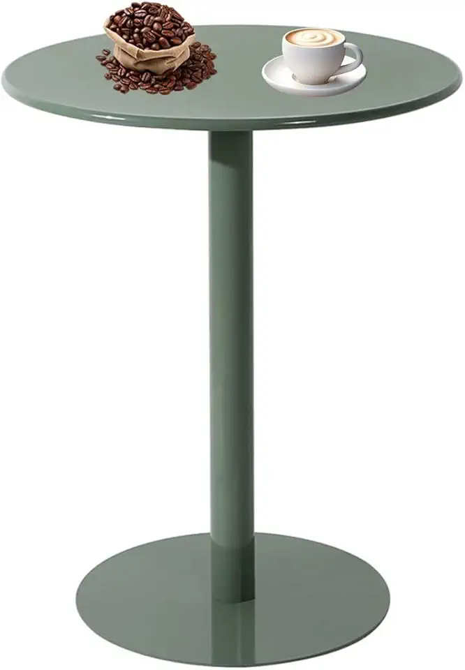 Luyckfrazy Round Bar Table for Narrow Space, High Top Bistro Pub Tables with Stable Base, Coffee Drink Table, Circular Cocktail Dining Table for Home, Office and Kitchen, Green(40x40x50cm)
