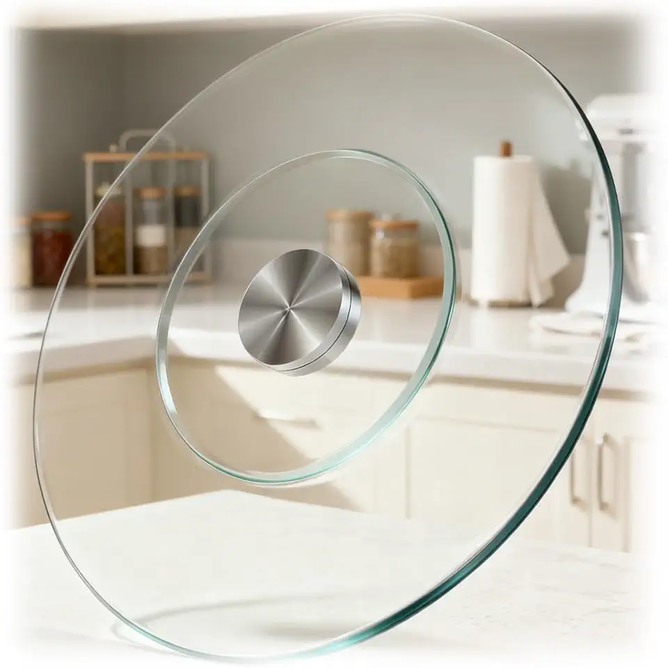 Tempered Glass Rotating Tray Lazy Susan Turntable 28'' 30'' 36'' 40'' Clear Tabletop Rotating Tray Rotatable Serving Plate for Dining Table(70 cm(28in))