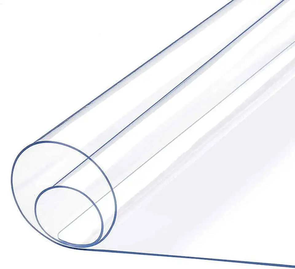 Clear Plastic Tablecloth Protector 33.5x51.2in, Transparent PVC Table Cover, Waterproof Non-Slip Rectangular Protector, for Kitchen Counter, Workbench and Dining Table