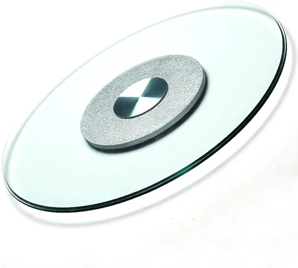 Glass Lazy Susan Turntable, Large Round Serving Plate, with Swivel Assist System Silent Smooth Spin, Swivel Rotating Serving Tray for Family Dining Table(Size:50cm)