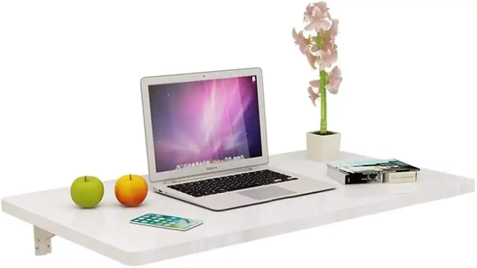 Table, Study Desk, Convertible Dining Fold Mounted Storage Space Saver,120x40cm (100x40cm)