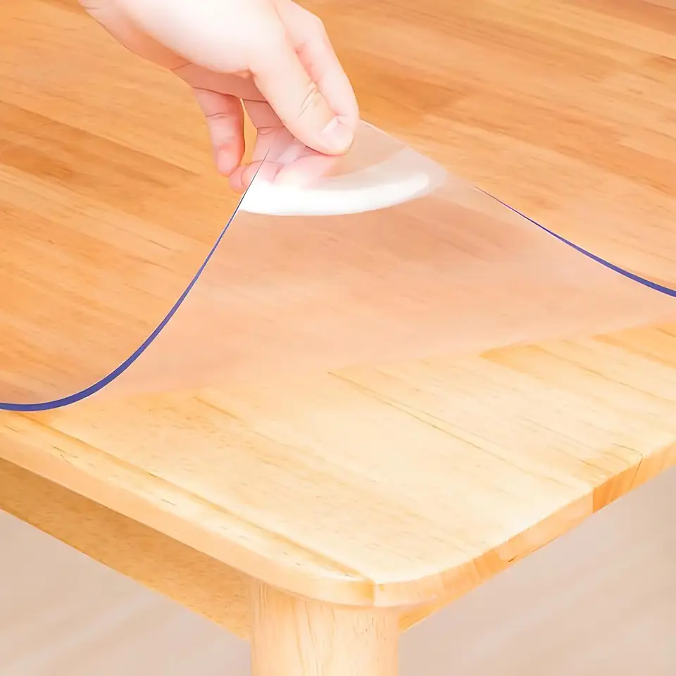 Transparent Plastic Table Cloth, Waterproof Dining Table Pad, 1.5mm Thick, Heat Resistant, Anti Scratch Desk Mat for Home and Office, 47x110in