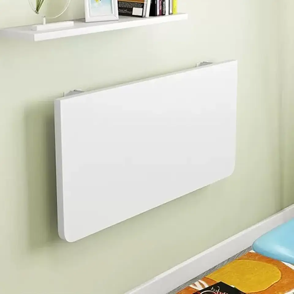 Wall-Mounted Folding Table - Space-Saving Drop-Leaf Desk for Dining, Study, Kitchen, and Balcony - Portable Workstation for Small Spaces(LxW 60x40cm)