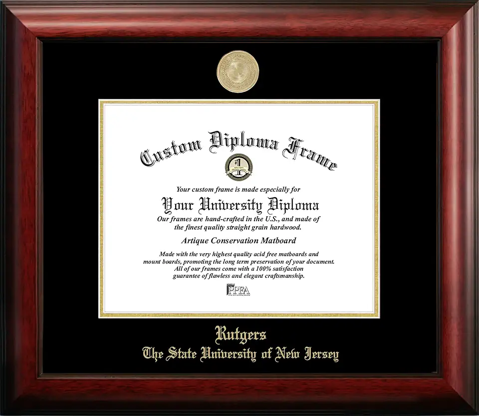 Campus Images Rutgers University, The State University of New Jersey, 11w x 8.5h Gold Embossed Diploma Frame