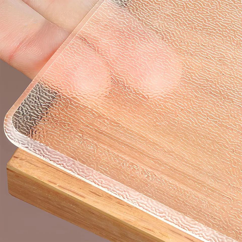 Clear Table Cover Protector40 x76,PVC Plastic Desktop Protector,Easy Cleaning Clear Pad Tablecloth,for Writing Desk, Dining Room Tables Frosted 1.5mm Waterproof Desk Pad Mat Crystal Pad