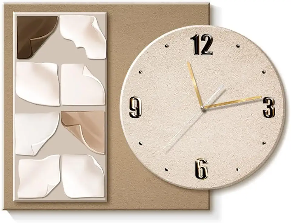 NSUQOA JSEIAJB Decorative Painting Living Room Wall Art Abstract Frameless Clock Painter Silent Wall Clock(75 * 55cm)