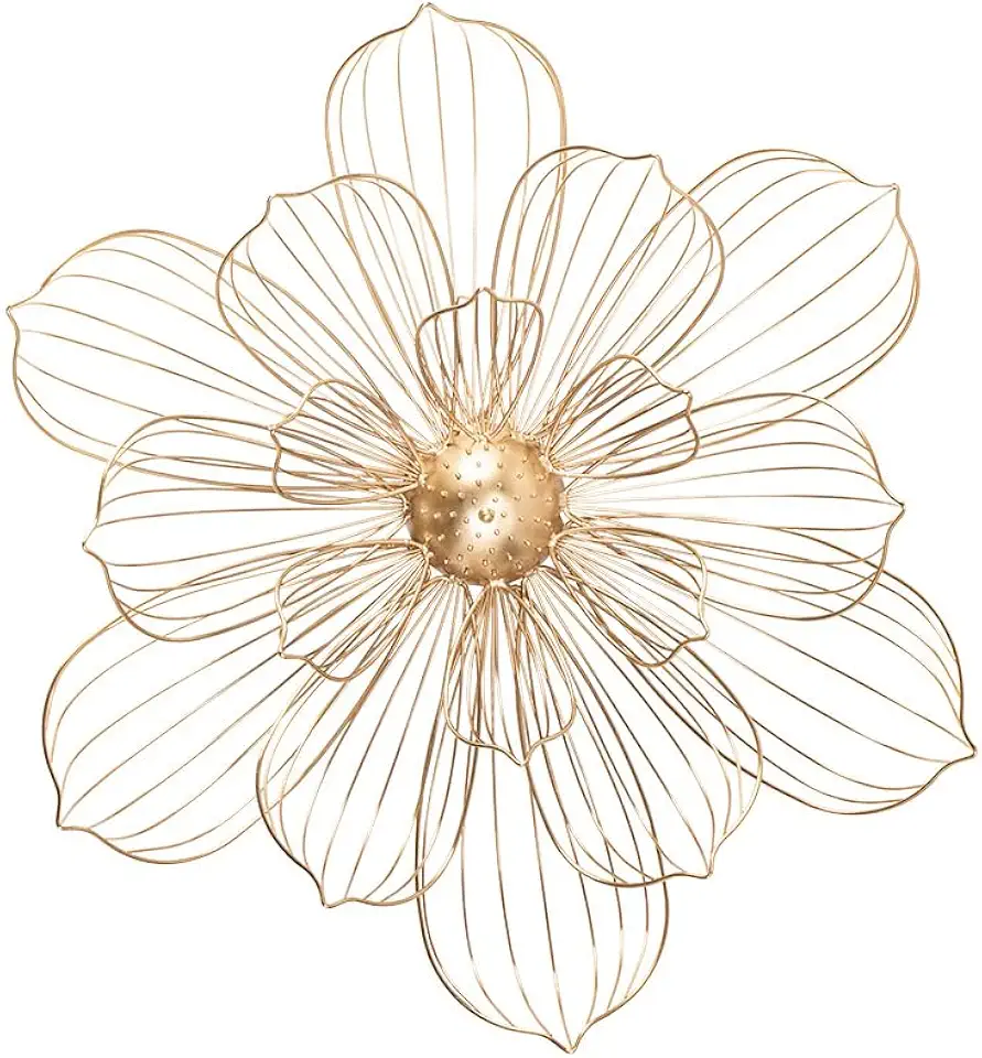 Elegant Metal Flower Wall Hanging for Living Room and Porch 25.6x6.7