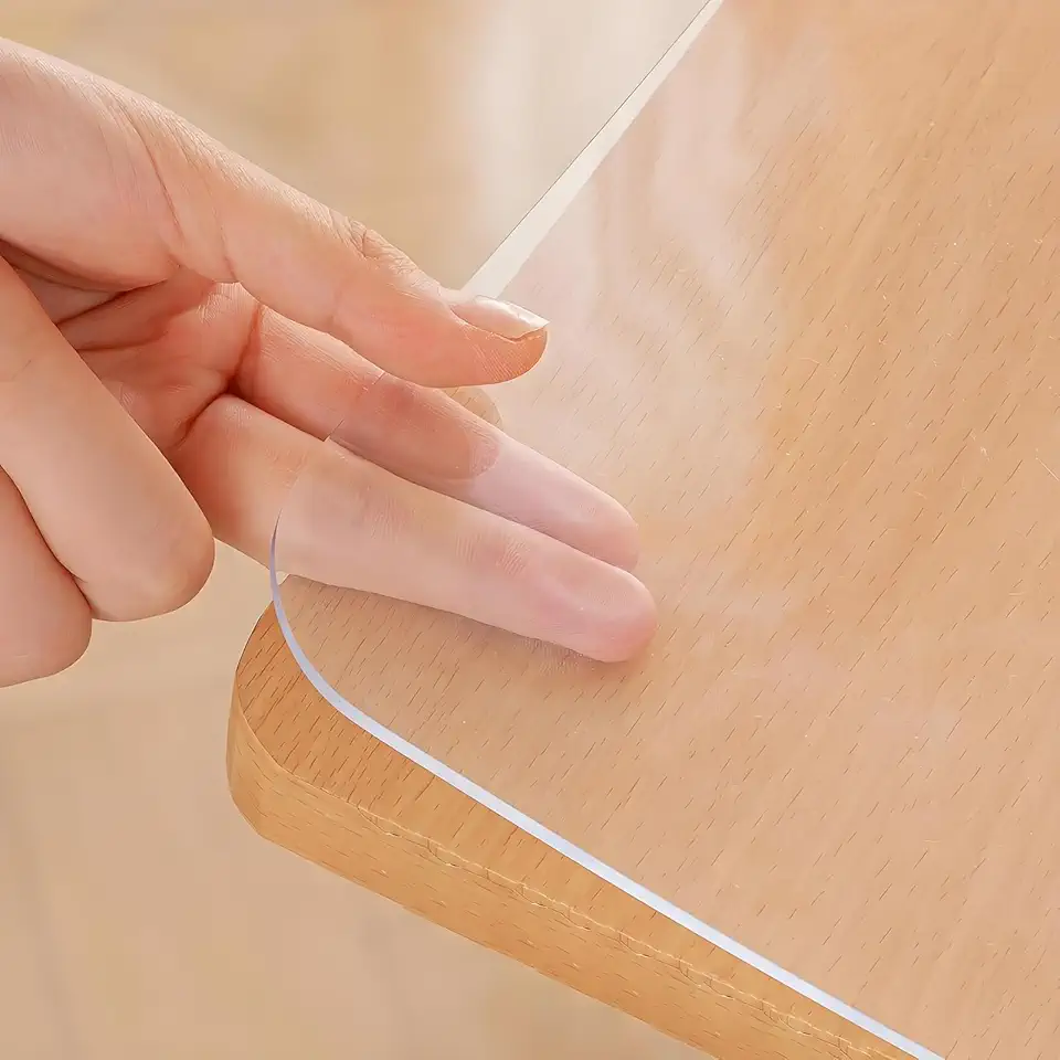 Clear PVC Table Protector Cover 59x115in, Thickness 1.5mm Plastic Pads Rectangular, Scratchproof Cuttable Desktop Mat, Easy Cleaning for Dining Room Writing Desk