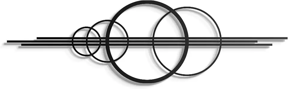 Modern Geometric Metal Wall Art – Abstract Circle Sculpture, Minimalist Wall Decor for Living Room, Bedroom, Office – 3D Metal Design, Large Contemporary Wall Hanging – Modern Home Decor – Great Gift Idea, Christmas Gift (90