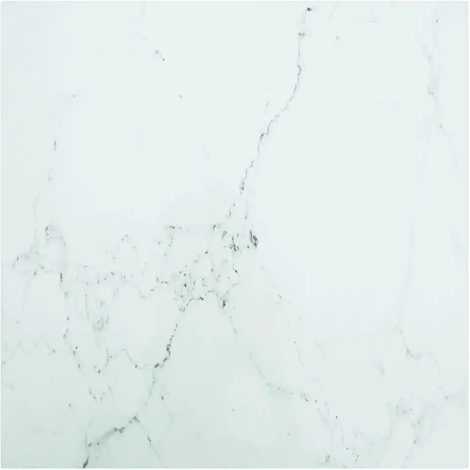Youuihom Square Tempered Glass Table Top 27.6 x 27.6 Inch White Marble Design Indoor Use for Living Room Dining Area and Coffee Table