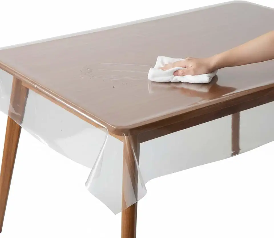 Clear Vinyl Table Cover 16x73in, Spill Proof Transparent Protector, Heat Resistant wipeable Surface, Table mat for Coffee Table, Dining Room or Tea Table