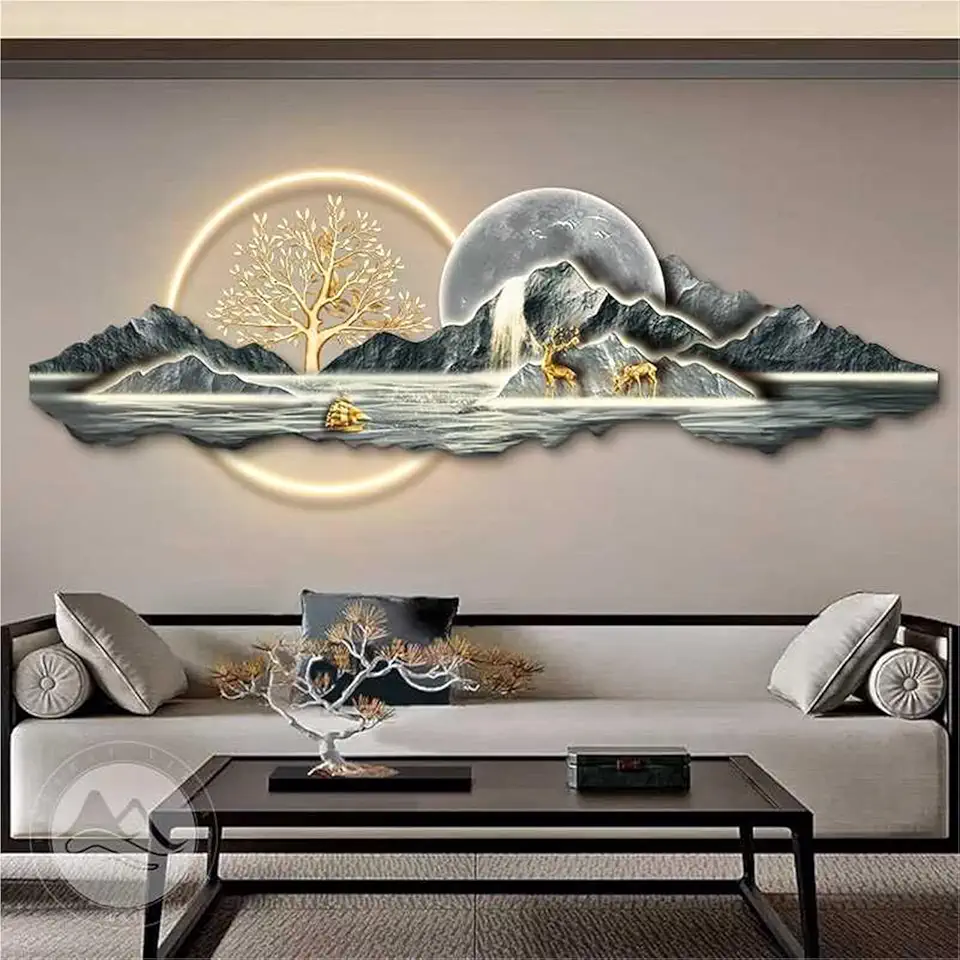 Wall sconces for Bedroom Wall LED Lights 3D Wall Painting with Light Living Room Hanging for Living Room Entrance Study (C 39.3 * 11.8in)