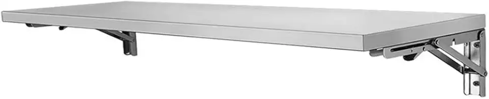 Stainless Steel Floating Desk with Brackets Wall Mounted Folding Table for Small Spaces Folding Workbench Multifunction Kitchen Dining Table(120x40cm)