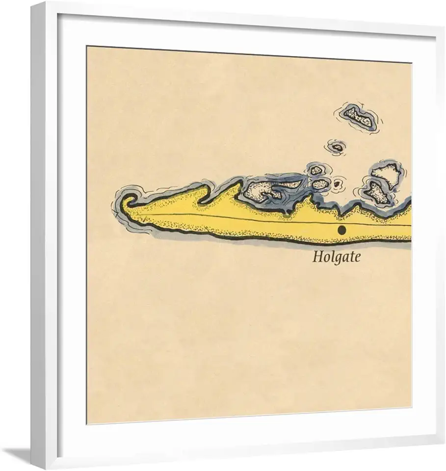 ART.COM Wall Art Print Long Beach Island, New Jersey - Vintage Map (square) 1 of 4 on White Frame by Lantern Press, 29