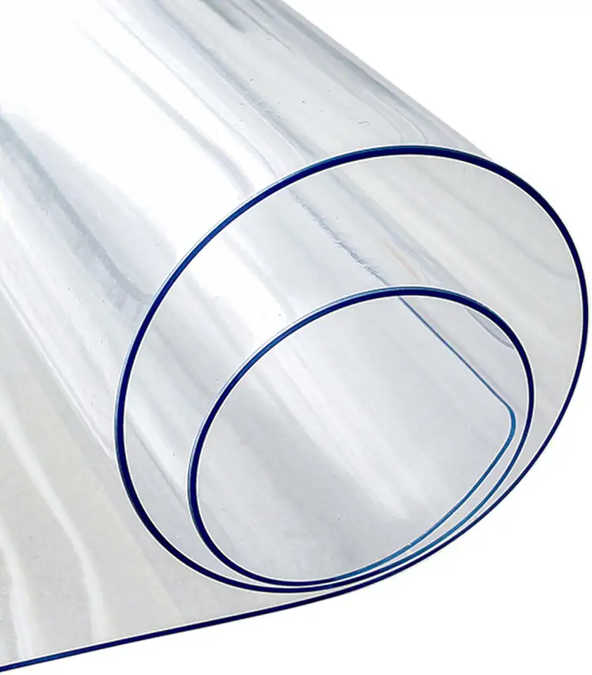YSUEFIJO Rectangular Transparent Tablecloth PVC Clear Plastic Table Cover Waterproof Oilproof Easy-to-Clean Surface Protector for Kitchen Table Dining Coffee Desk