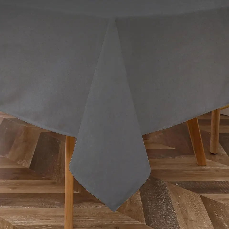 Majestic Giftware PVC Faux Leather Rectangle Tablecloths | (TCE189-54200) Smoke Grey Waterproof & Spill Proof Dining Table Cover | Decorative Washable Tablecloth for Home, Kitchen, Party (54X200)