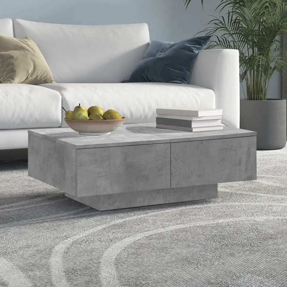 Coffee Table,Tea Table Coffee Desk Sofa Table Side Table Parlor Table with Storage Function Suitable for Living Room Dining Room Entrance Hall Concrete Gray 35.4