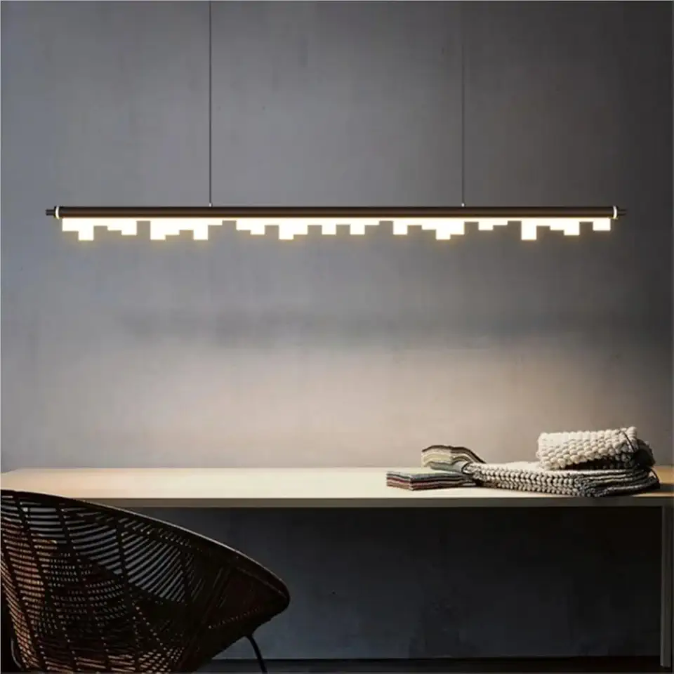 Light Luxury LED Hanging Lamps Strip Irregular Art pandent Lights Restaurant Dining Table Home Decoration Lighting,for The Bedroom