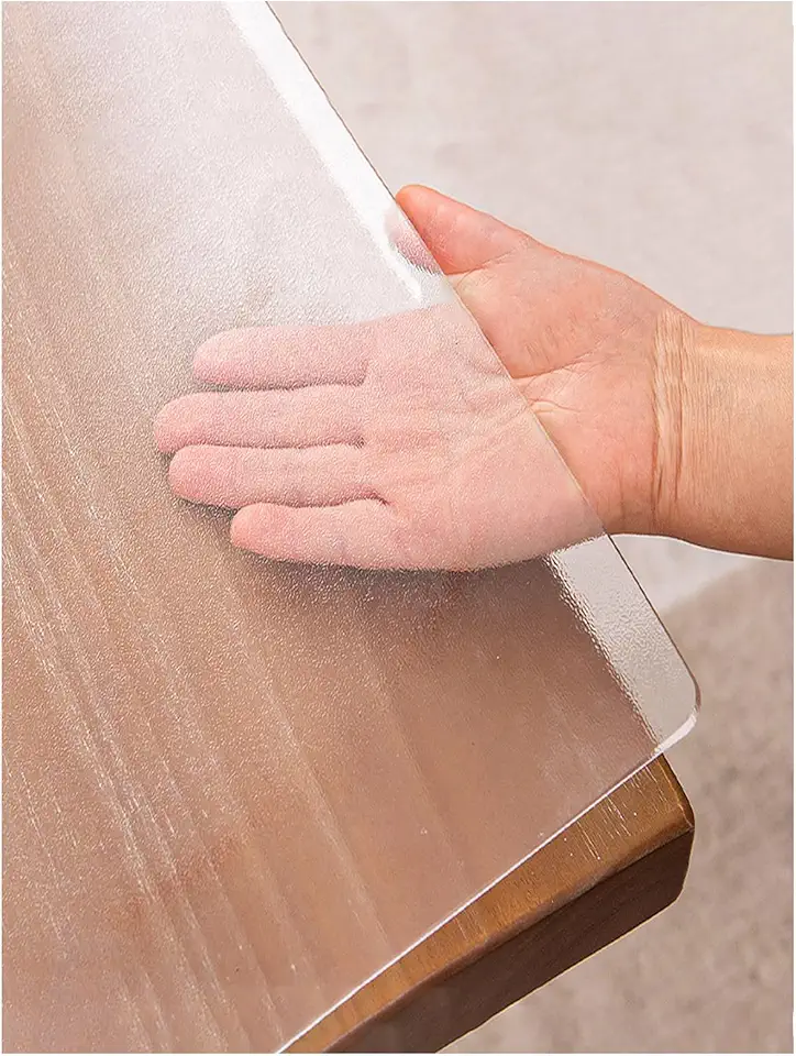 Wood Table Protector Cover Mat Frosted Tablecloth Protector 30x90Inch Waterproof Wipeable Vinyl Plastic Desk Pad PVC Roll Coffee Dining Table Mat Pad Furniture Protectors Mat 1.5mm Thick