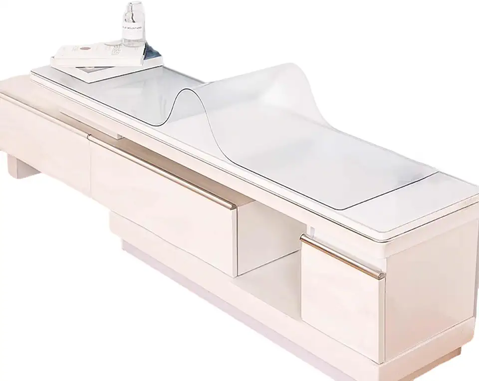 YSUEFIJO Transparent Tablecloth PVC Rectangular Table Cover Clear Plastic Protector Waterproof Oilproof Wipeable for Kitchen Tabletop Coffee Table Dining Desk Use