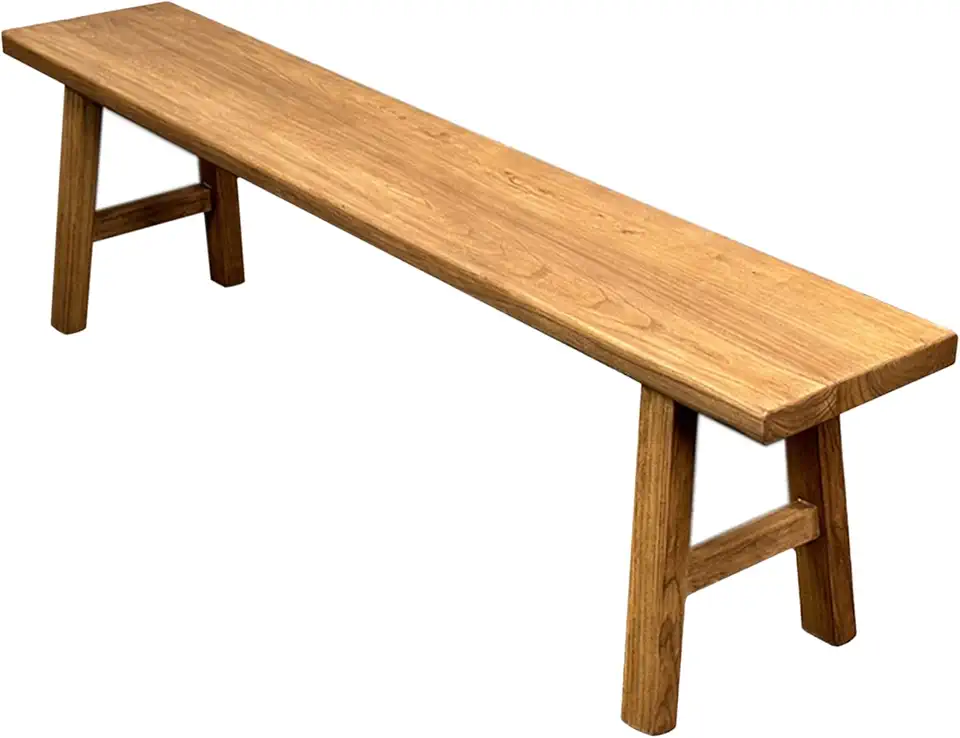 Small Entryway Indoor Wooden Bench,Rustic Farmhouse Benches for Table,Vintage Noodle Narrow Wood Long Bench Seat,for Kitchen,Entry way,Hallway,Living Dining Room,Window,Bedroom 47.2x10.2x17.7in