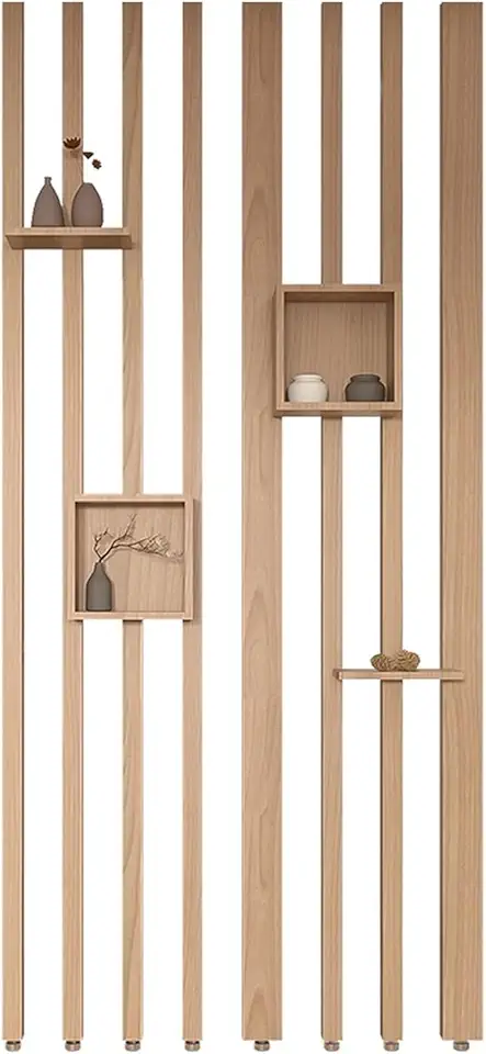 Room Dividers，Slats Wall Post Partitions Screens, Adjustable Indoor Hollow Decor Grille Column, Hallway/Front Door/Living Room/Entrance Privacy Shelter Pillar(8 Root,205cm/80.7in/6.72ft)