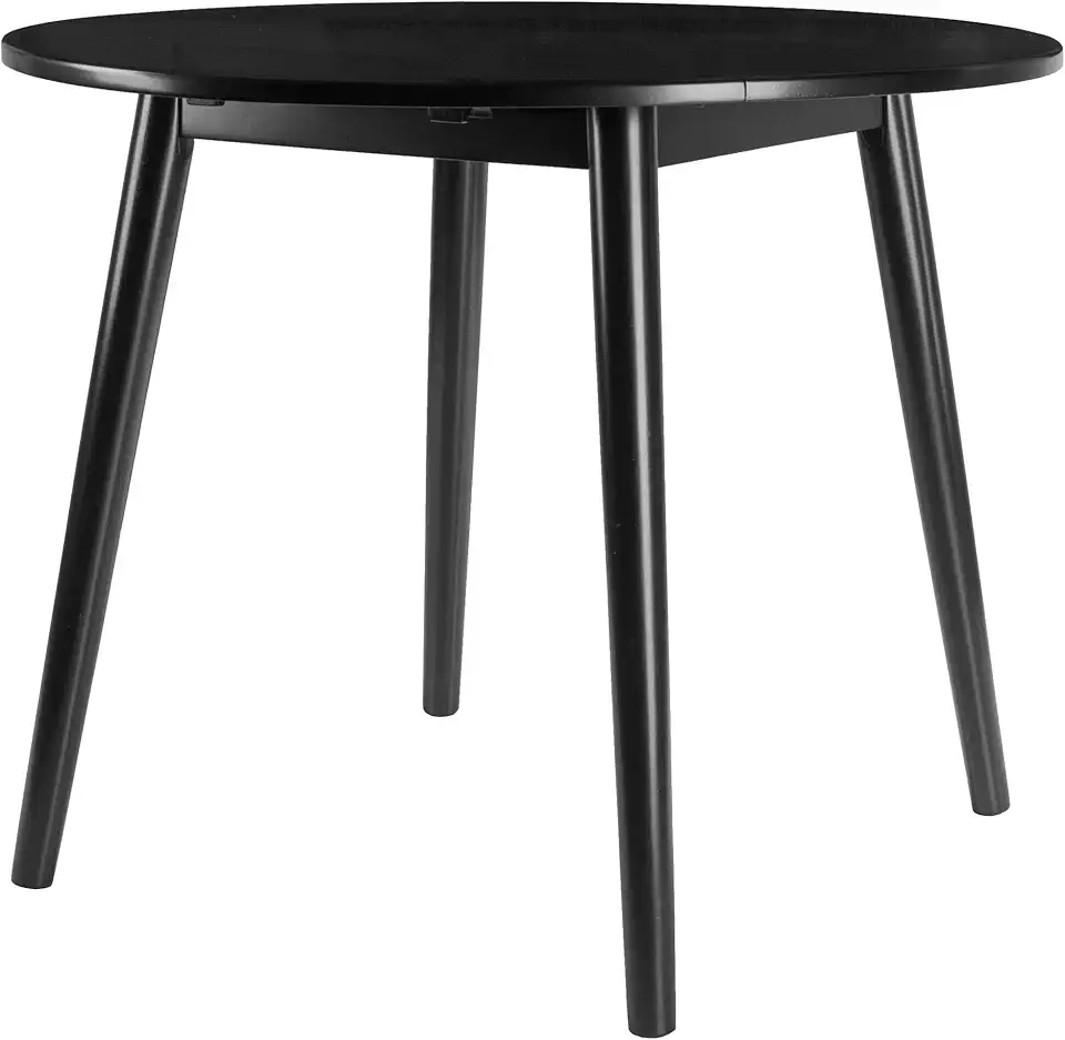 Moreno Round Drop Leaf Dining Table, Black