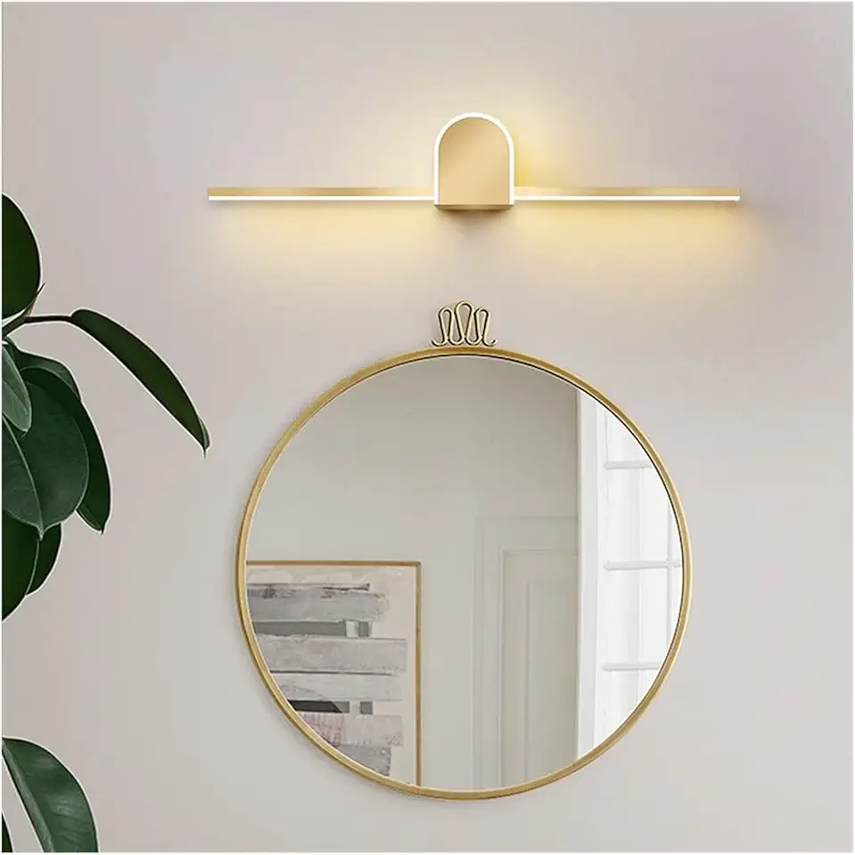 Wall lamp, LED Wall Lights Indoor Bathroom Mirror LED Lamp Gold Wall Lamp Compatible with Kitchen Living Room Art Wall Decor Bedroom Makeup Lamp,Wall Light, D80cm, Awarmwhite