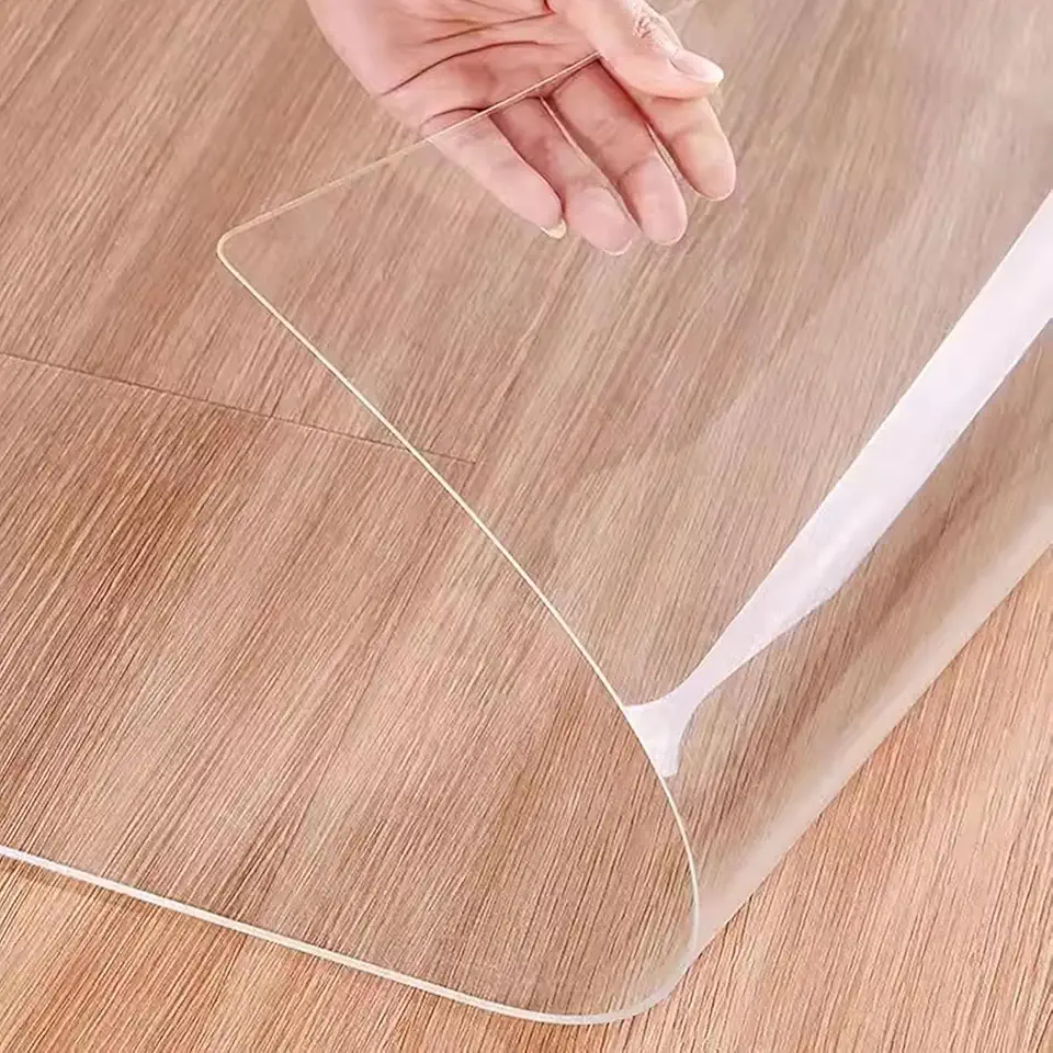Clear Plastic Desktop Pad 51x117in, 1.5mm Thicken Vinyl Table Protector, Waterproof Dresser PVC Mats, Wipeable Dining Room Rectangle Cover for Home Writing Desk Side End Table