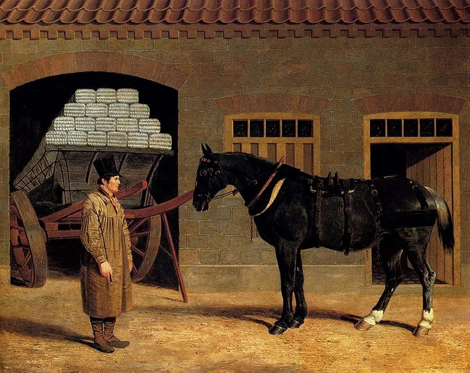 Toperfect 5 Paintings A Cart Horse And Driver Outside A Stable Herring Snr John Frederick black Oil Art on Canvas - Famous Artworks -Size04, $50-$2000 Hand Painted by Art Academies' Teachers