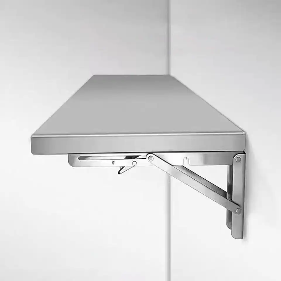 Stainless Steel Laundry Folding Table, Wall Mounted Folding Table, Floating Desk for Small Spaces Computer Desk with Brackets Kitchen Dining Tables(120x40cm)