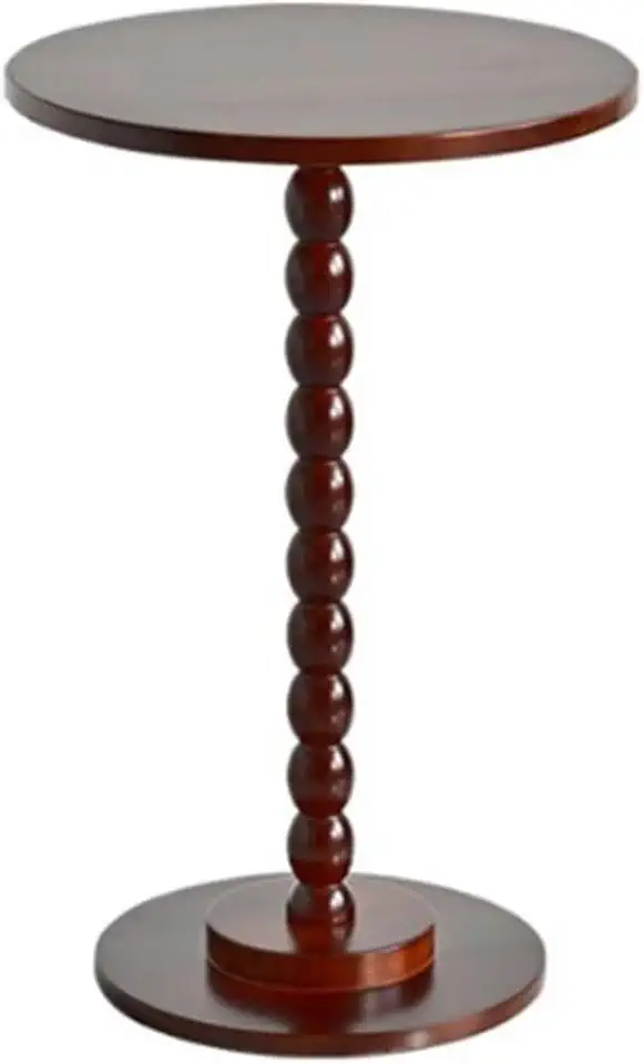 Wood Side Table Retro Style Couch Table for Living Room Round Snack Tray Small Dining Tables Small Nightstand Solid Construction(Brown)