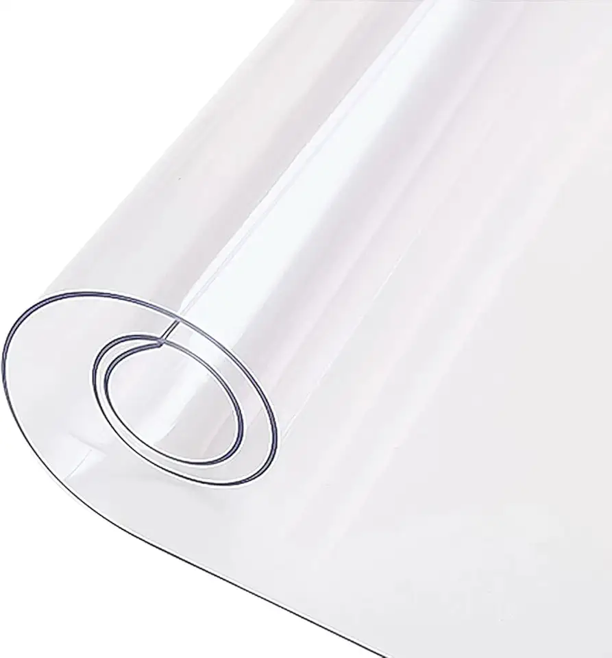 Crystal Clear Table Protector Mat 51.2x55.1in, Waterproof PVC Vinyl Table Cover, Plastic Desk Pad for Dining Table, Dresser, Coffee Table, Side Table