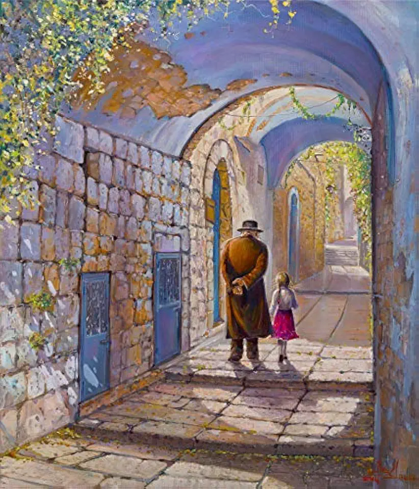 Alex Levin - Street of Zfat - Limited Edition, Size 34